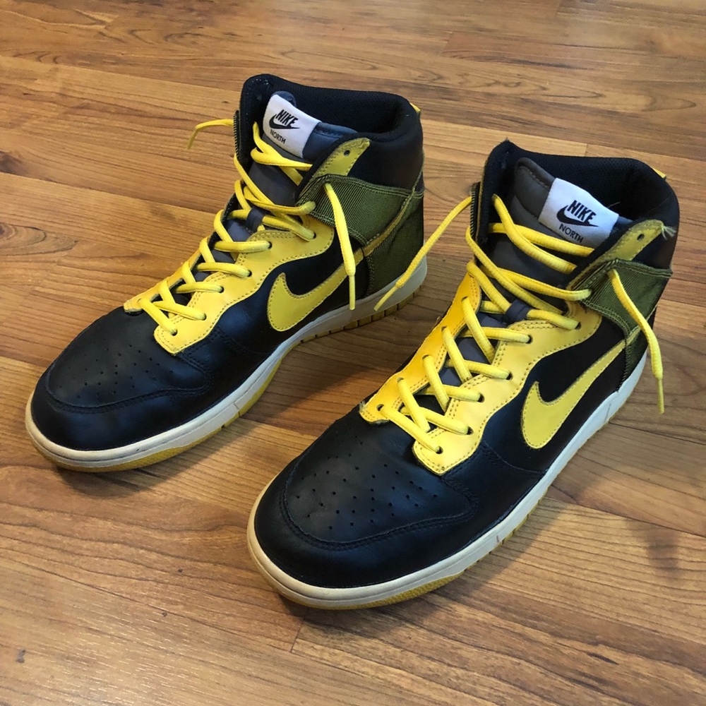 NIKE Dunk High: Black & Yellow Men’s Shoes 10.5